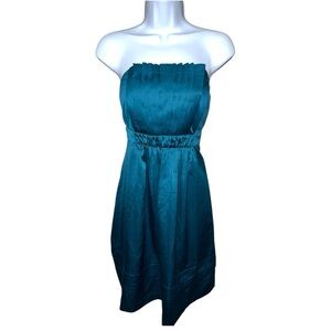 Women’s The Limited Strapless Pleated Teal Dress - S
